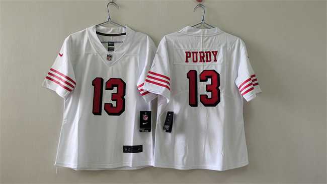 Womens San Francisco 49ers #13 Brock Purdy White 2nd Alternate Stitched Jersey->women nfl jersey->Women Jersey